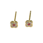 Load image into Gallery viewer, FLORA WITH PINK CUBIC ZIRCONIA STUD EARRINGS - Luminous Amore
