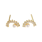Load image into Gallery viewer, MOON PEARL STUD EARRINGS - Luminous Amore
