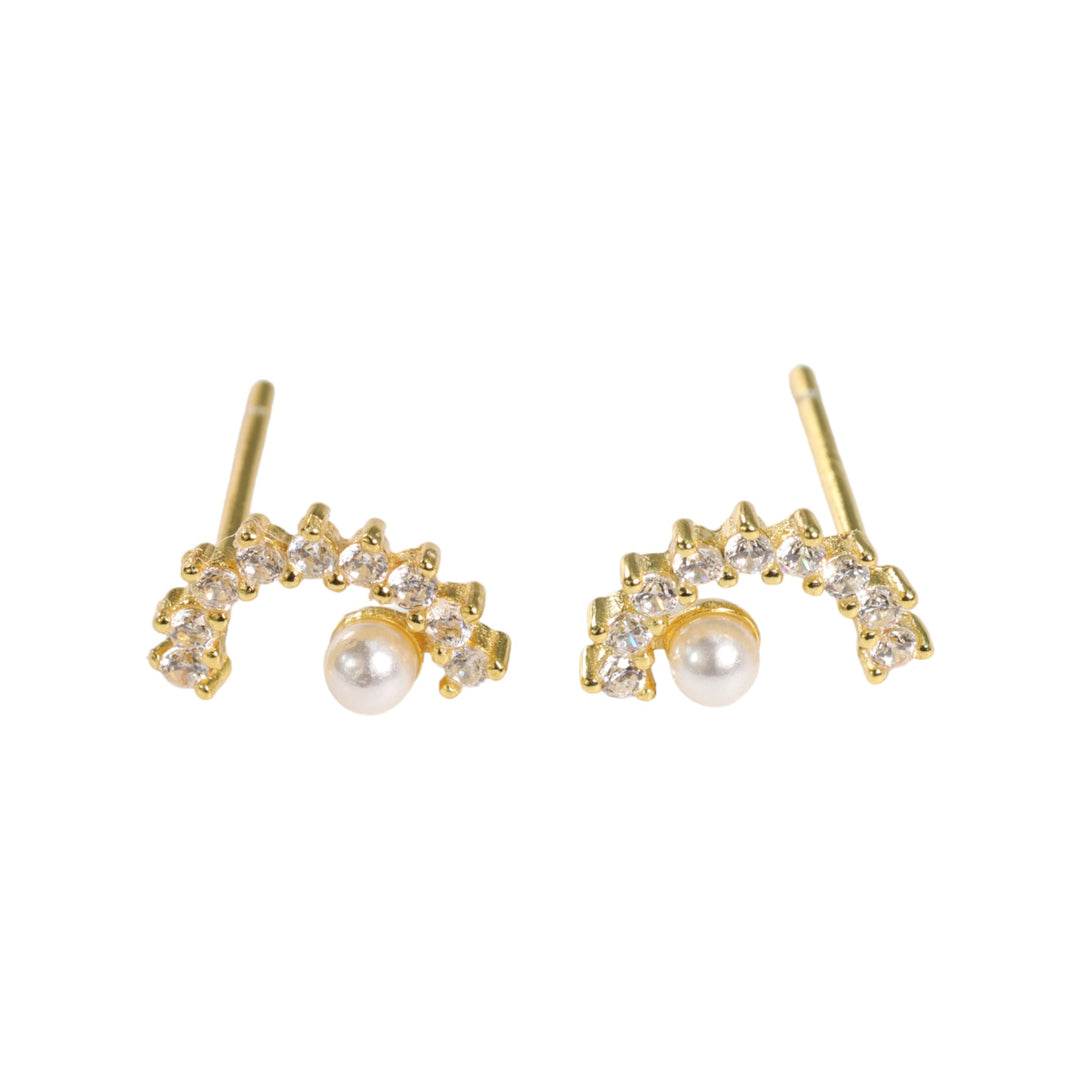 MOON PEARL STUD EARRINGS - Luminous Amore